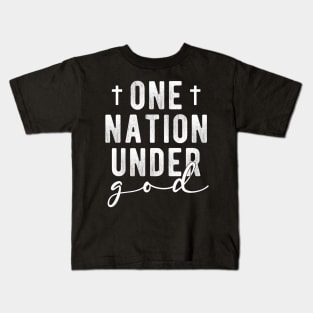 One Nation Under God Blessed America Christian Cross Jesus Kids T-Shirt